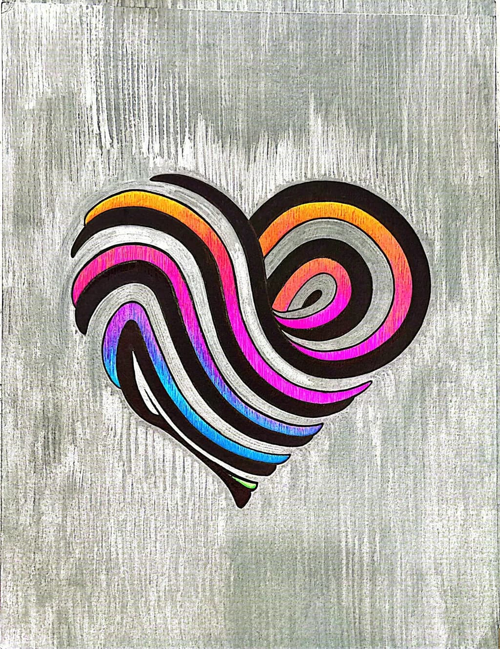 Striped Spectrum Heart