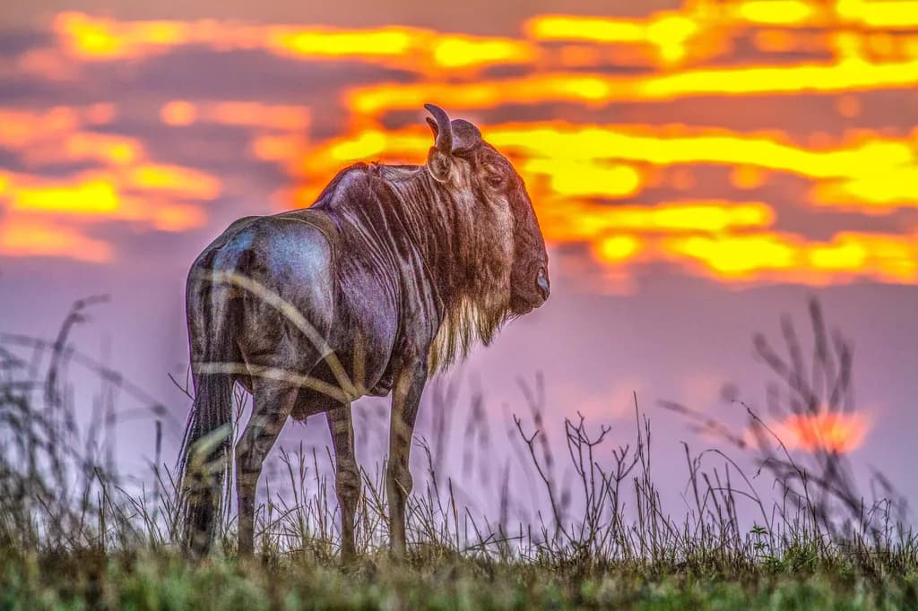 Wildebeest at Dusk