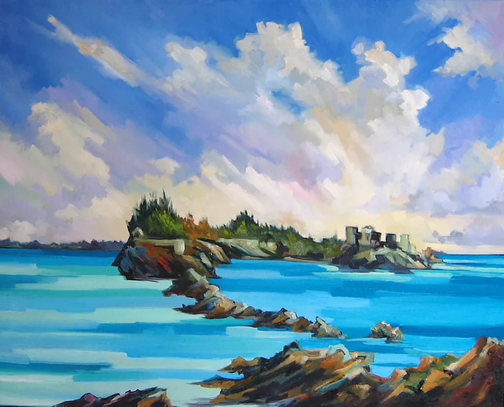 Island Rocks and Sky