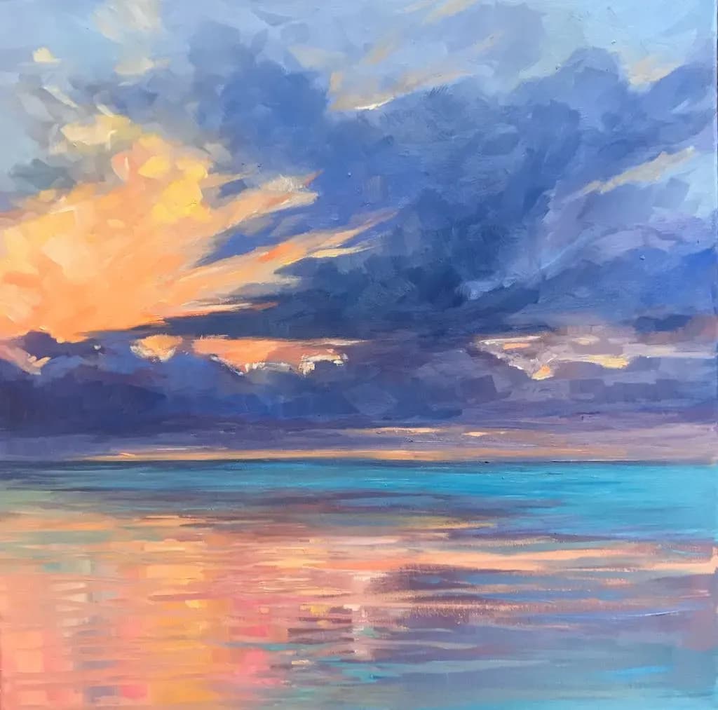 Ocean Sunset Reflection