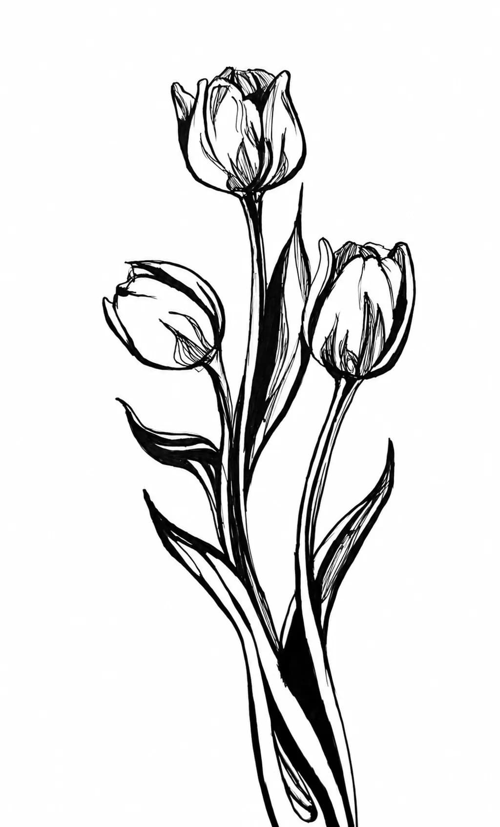 Monochrome Tulips