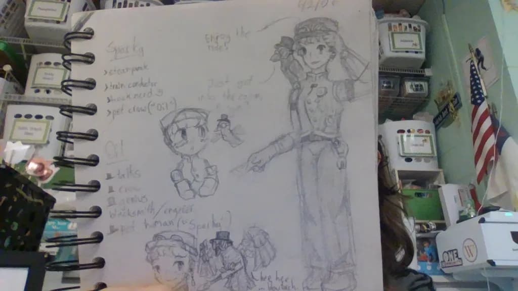 Steampunk Sparky Character Sketches