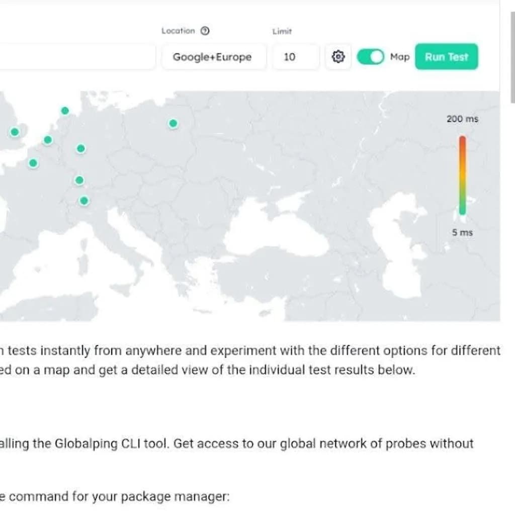 Latency Map Europe