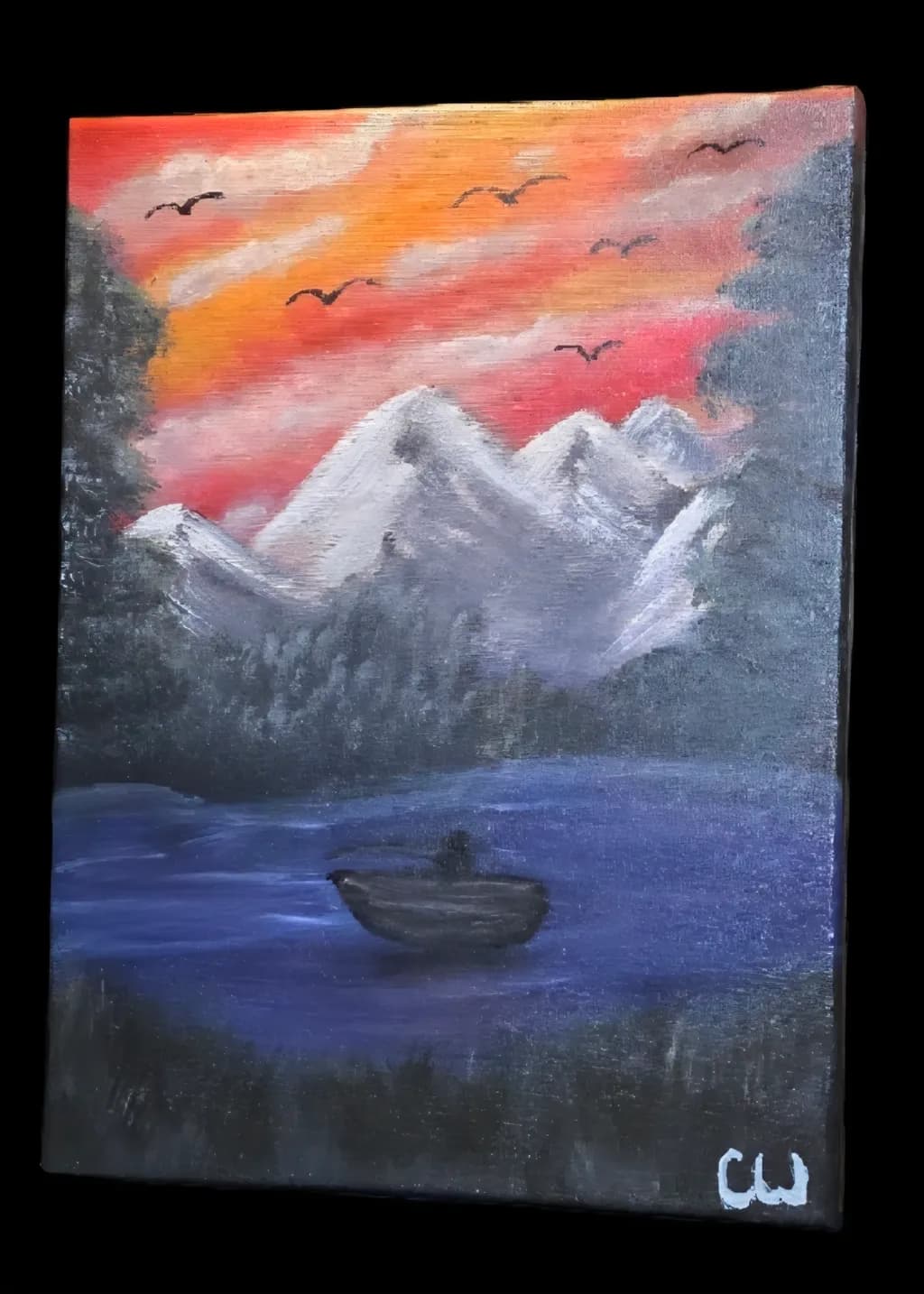 Mountain Dusk Canoe