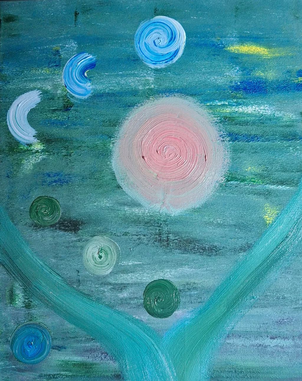 Abstract Swirls on Teal