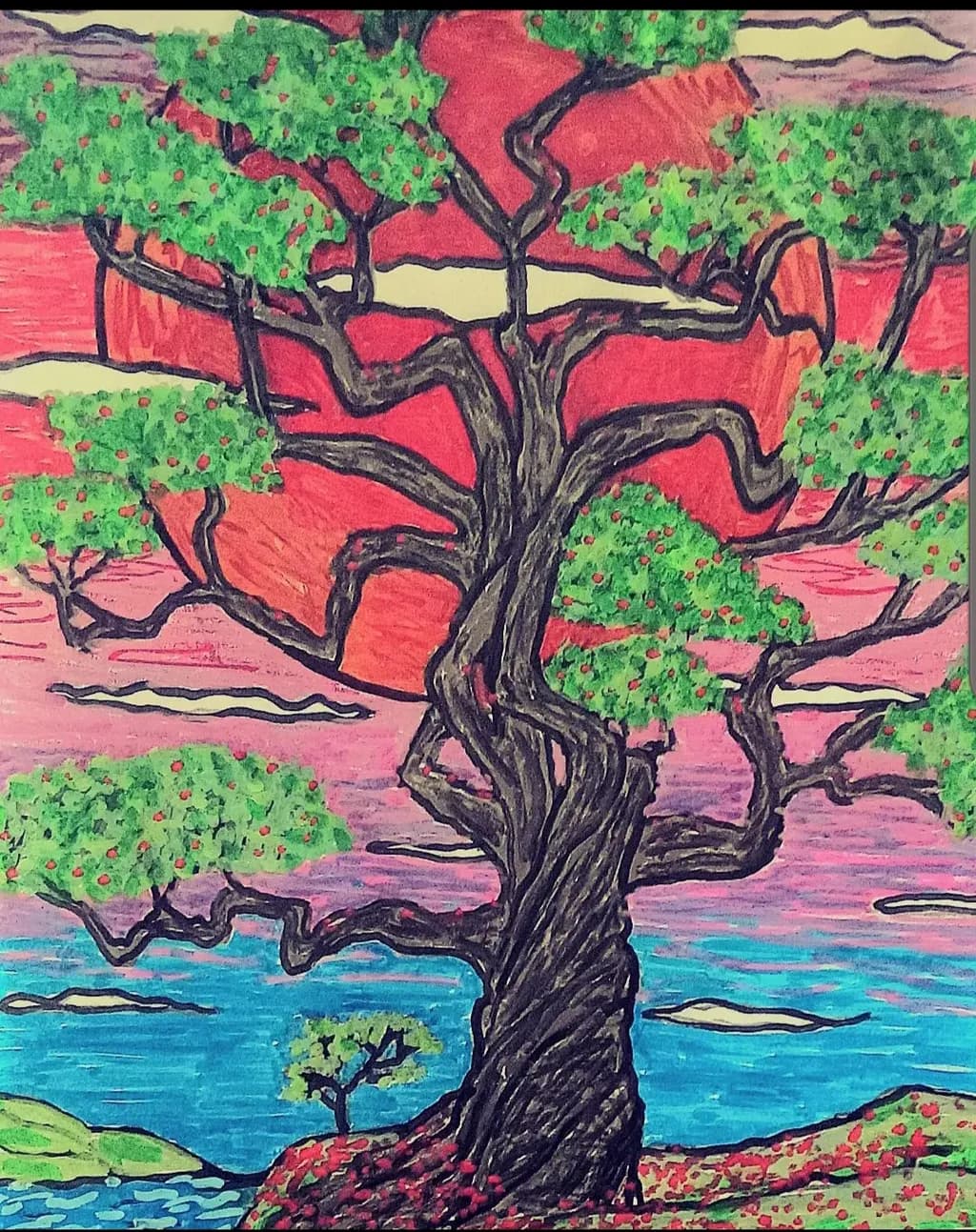 Crimson Twilight Tree