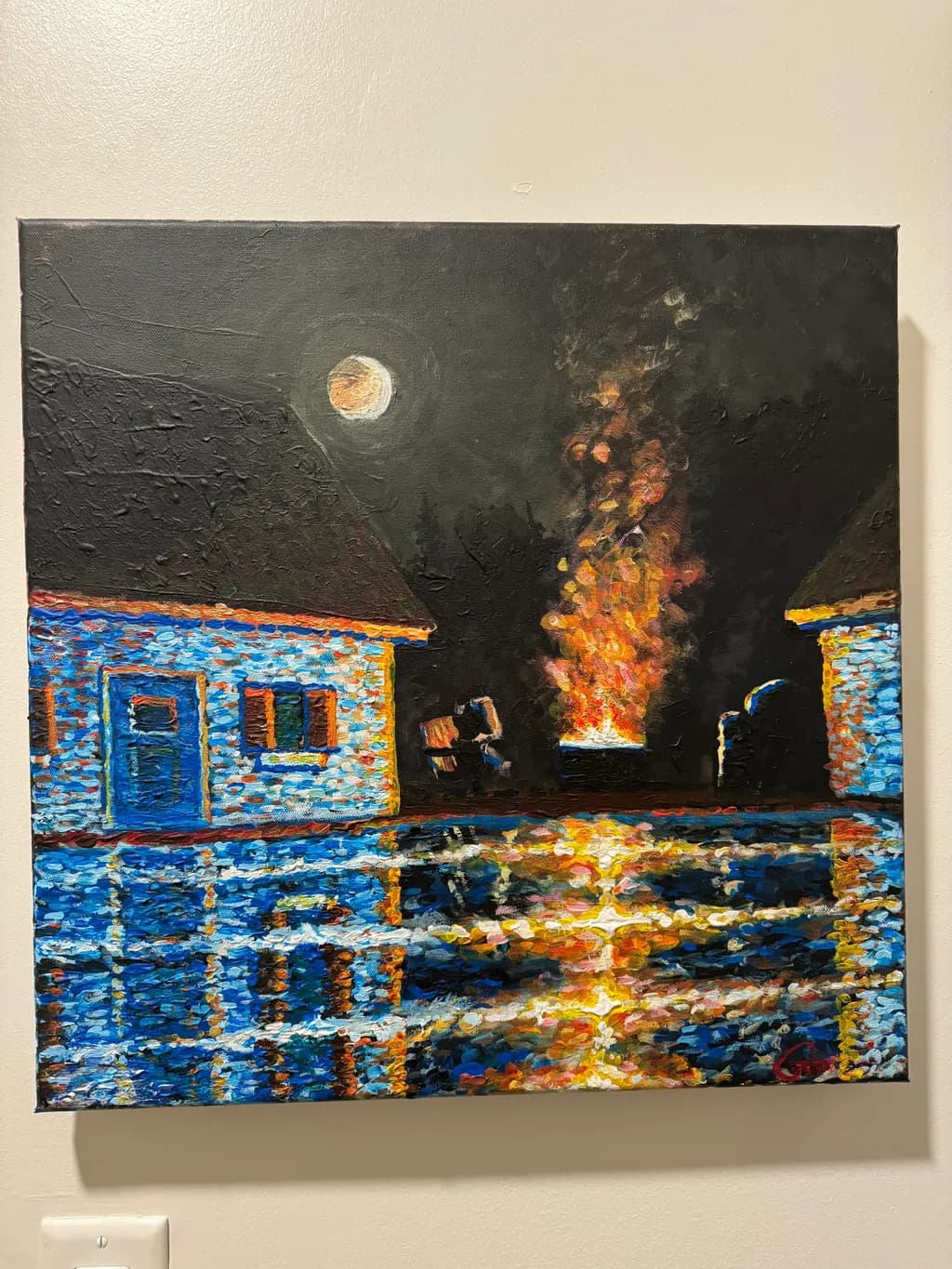 Moonlit Hearth Reflections