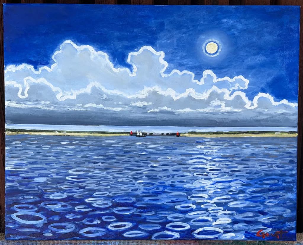 Moonlit Ocean Reflection