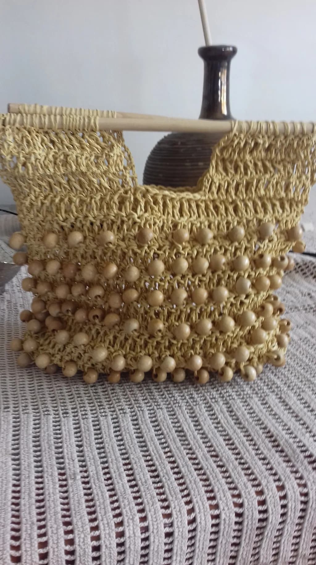 Beaded Crochet Tote