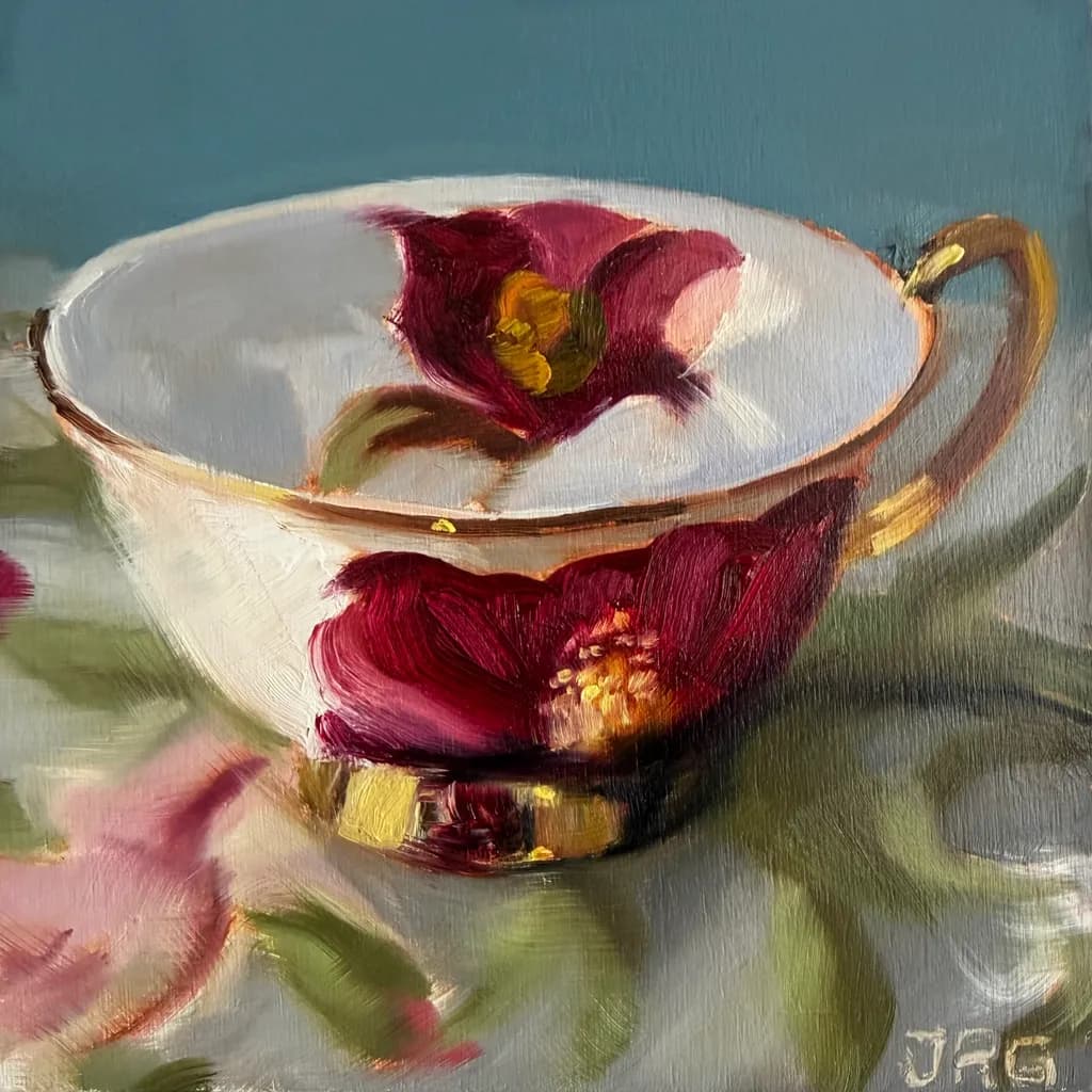 Crimson Blossom Teacup