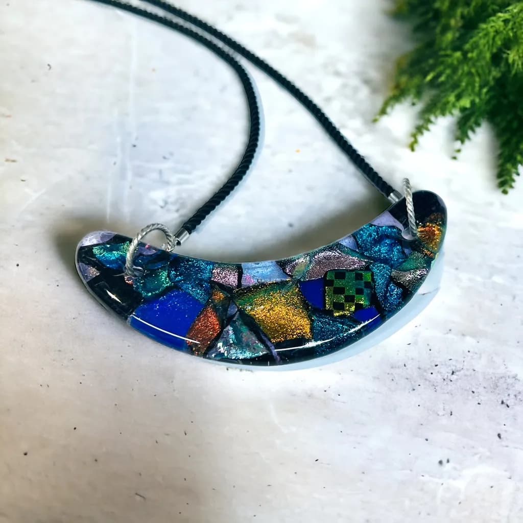 Mosaic Crescent Necklace