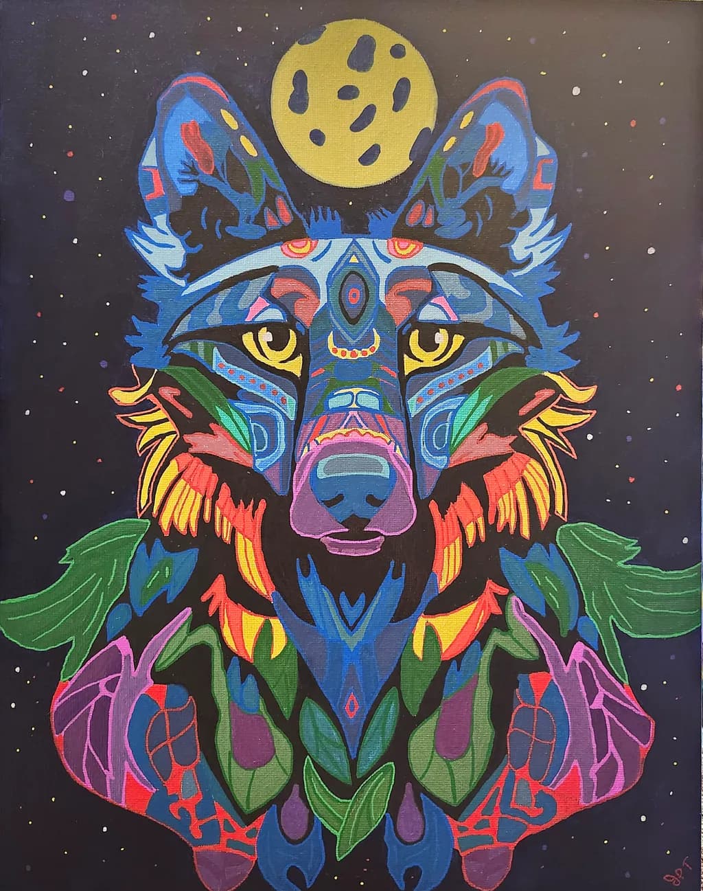 Moonlit Mosaic Wolf