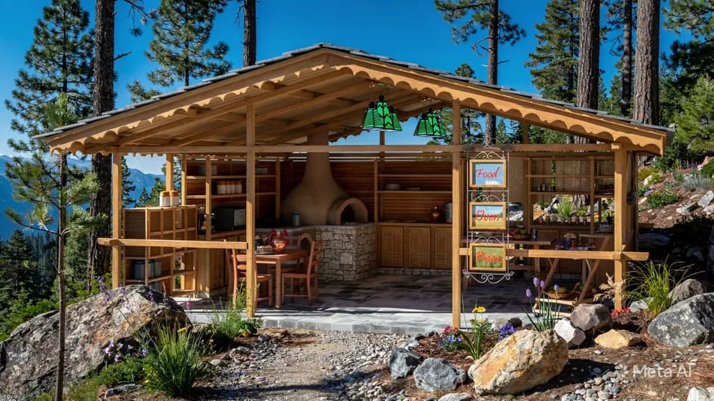 Wooden Outdoor Pizza Kitchen