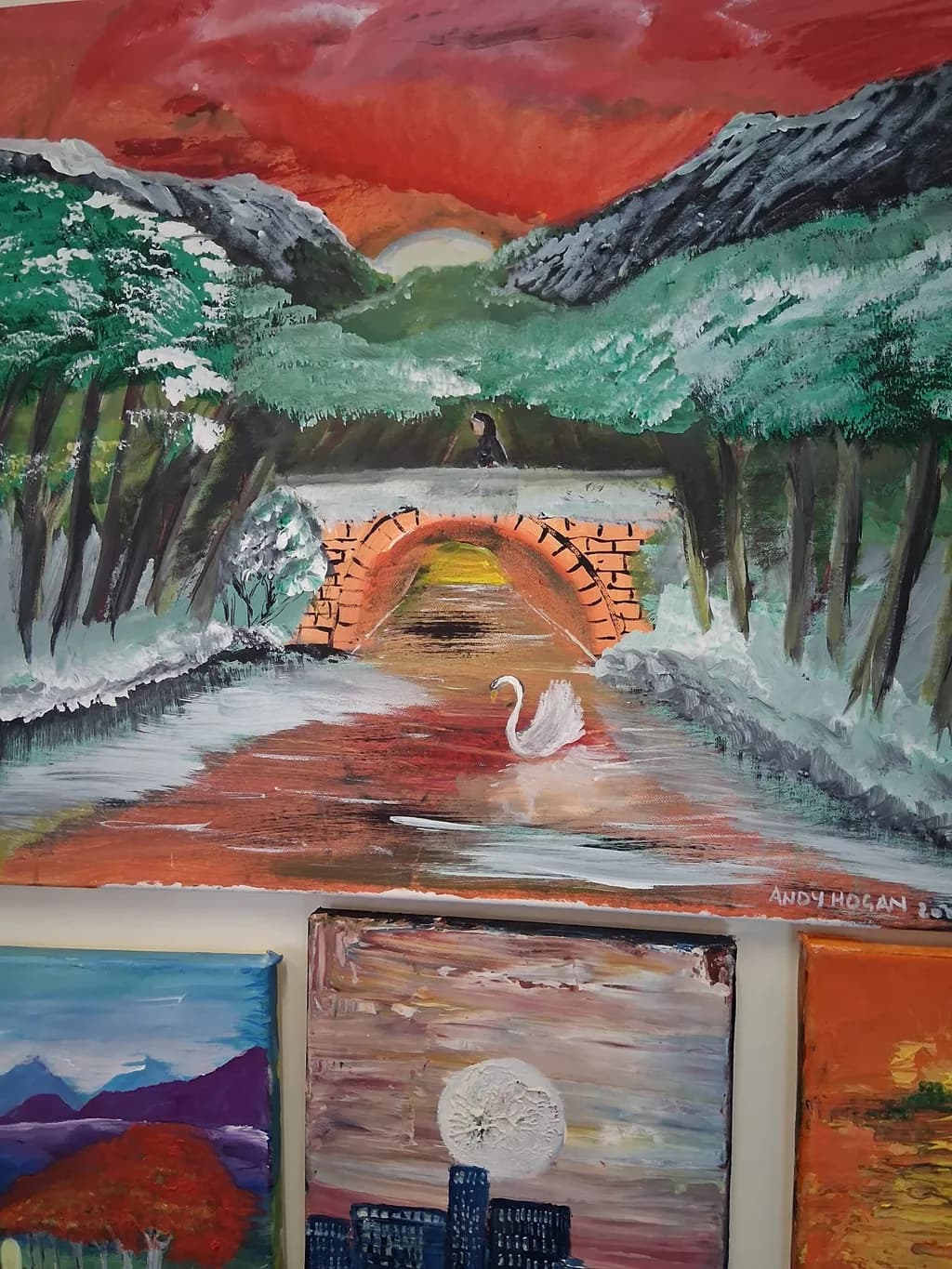 Sunset Bridge Swan