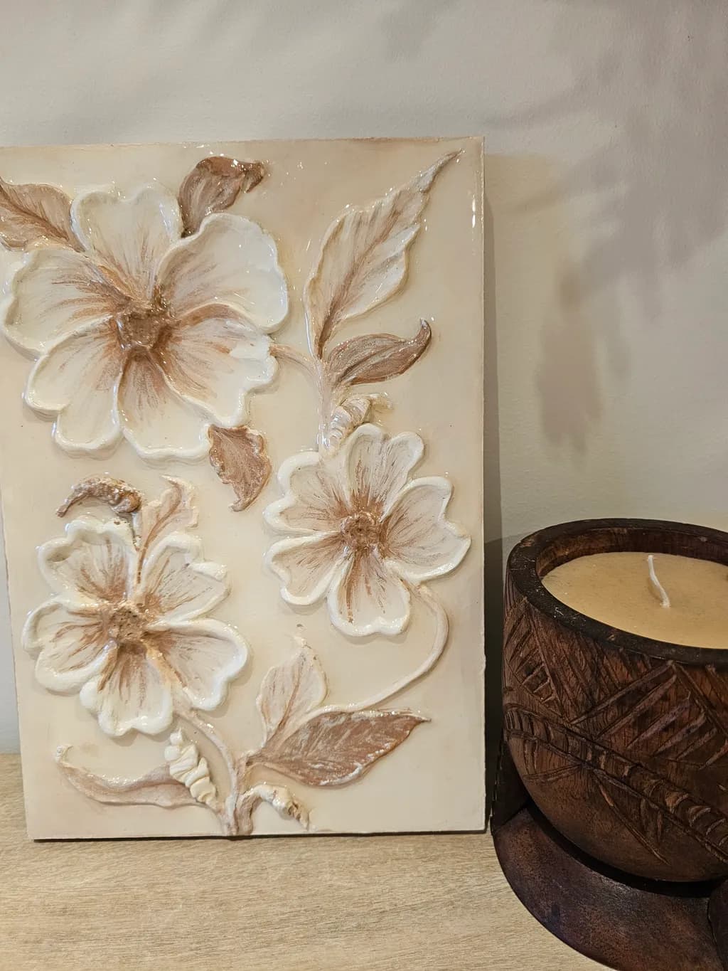 Textured Floral Relief