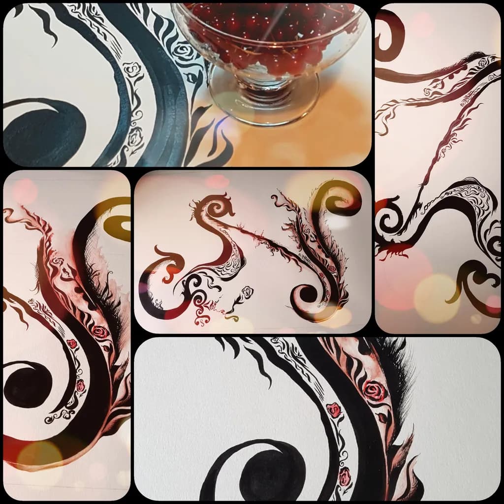 Ink Rose Spirals
