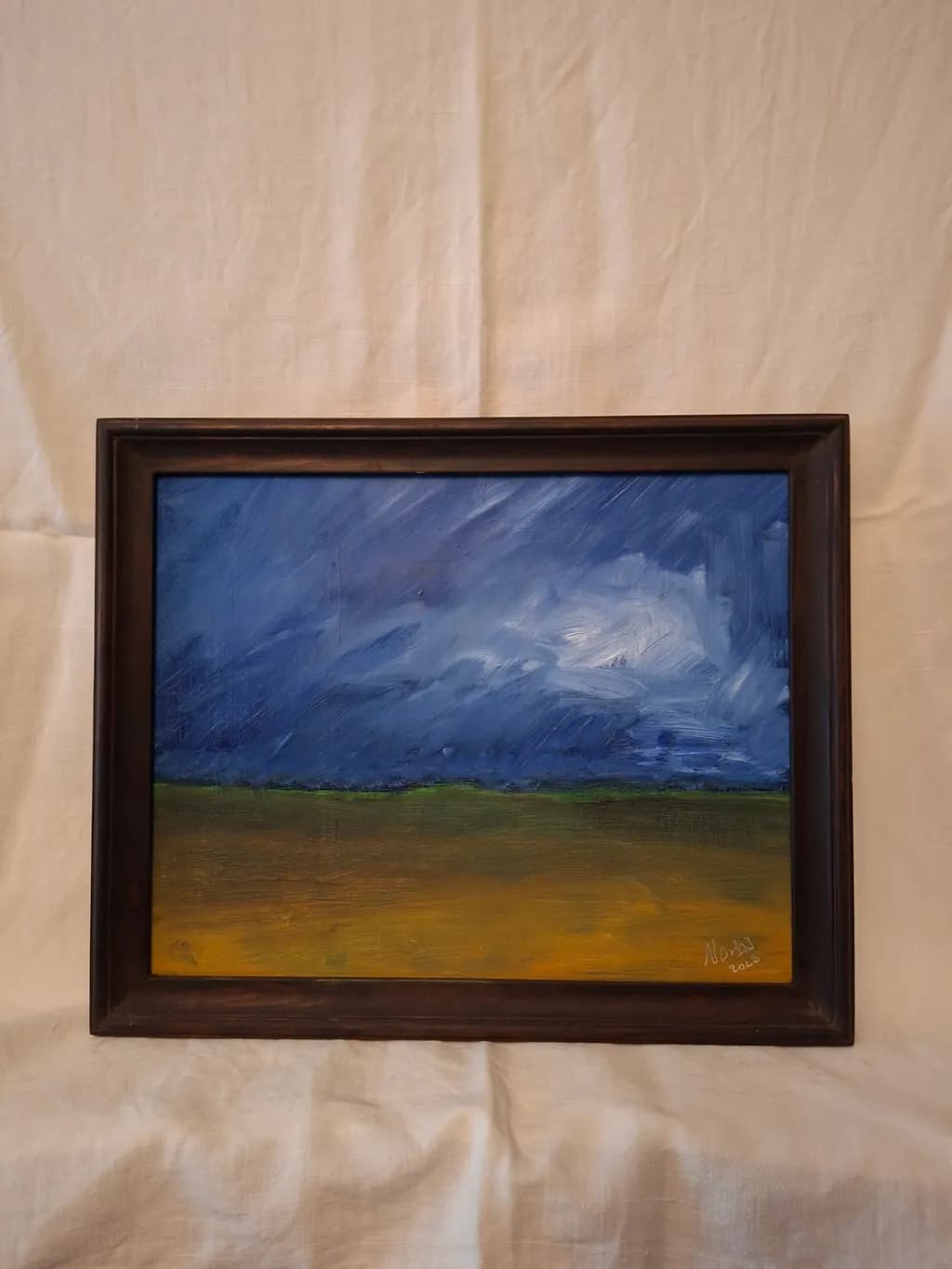 Vihar a pusztán (30 x 24) olaj /farost