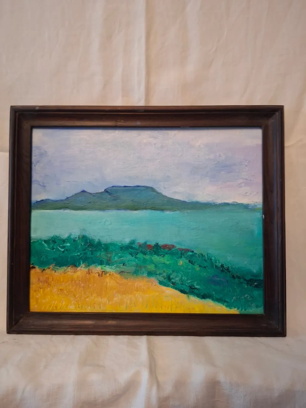 Balatoni látkép (30 x24 cm) olaj/farost