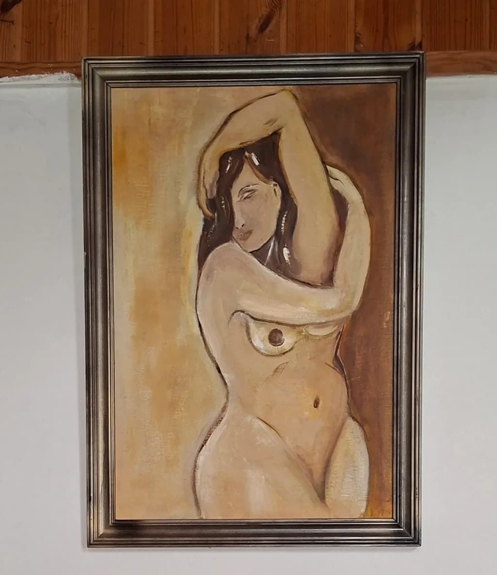 Contemplative Nude (40 x 60 cm) olaj/farost
