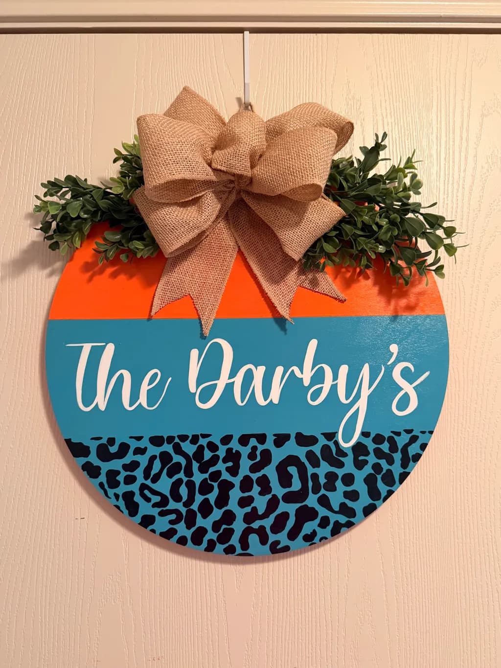 Leopard Family Welcome Sign