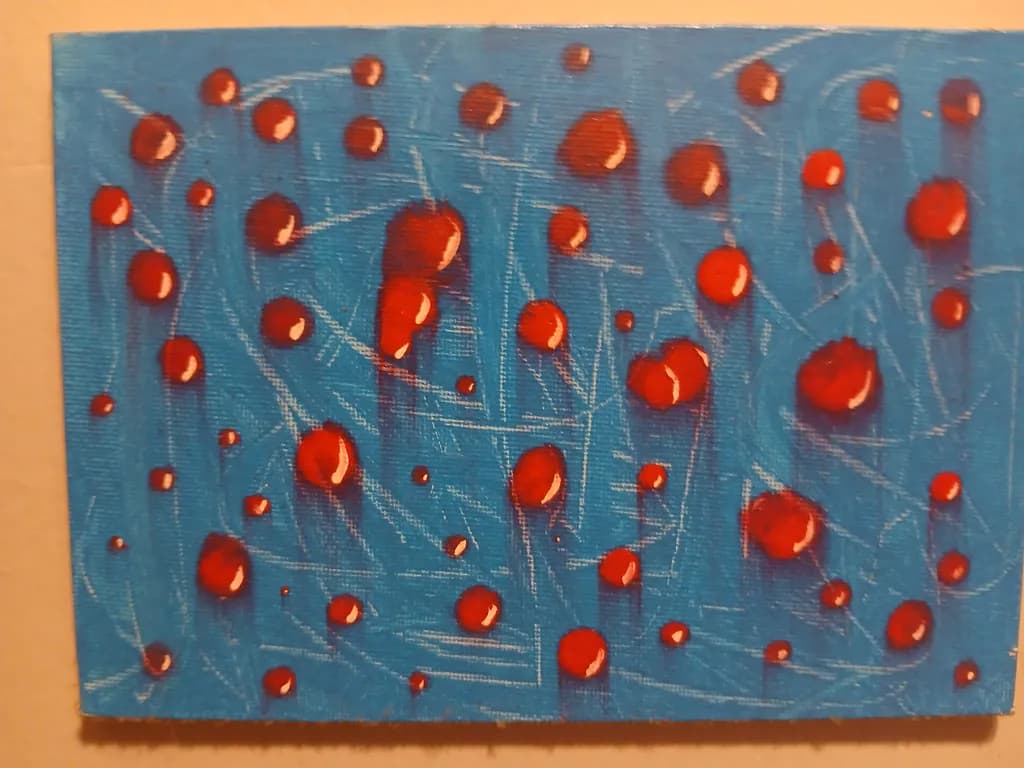 Red Orbs on Blue