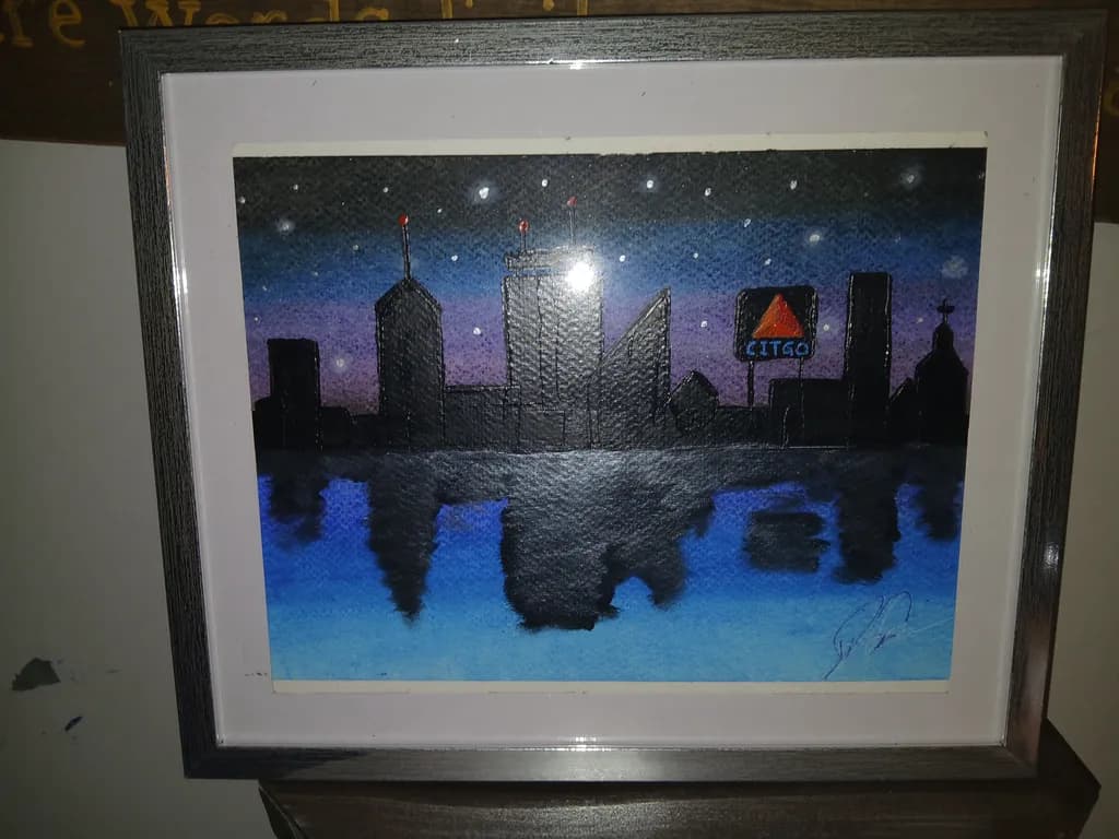 Night Skyline Reflection