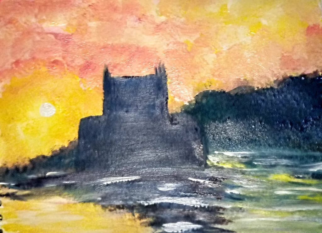 Sunset Castle Reflection