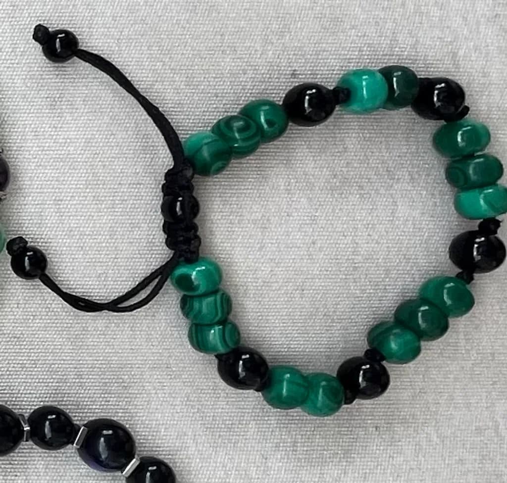 Malachite and Onyx Braided Bracelet