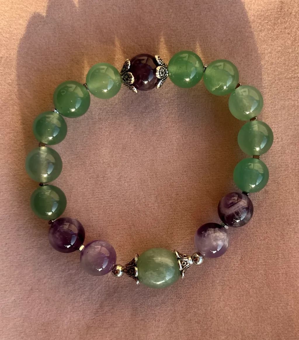 Green and Amethyst Harmony Bracelet