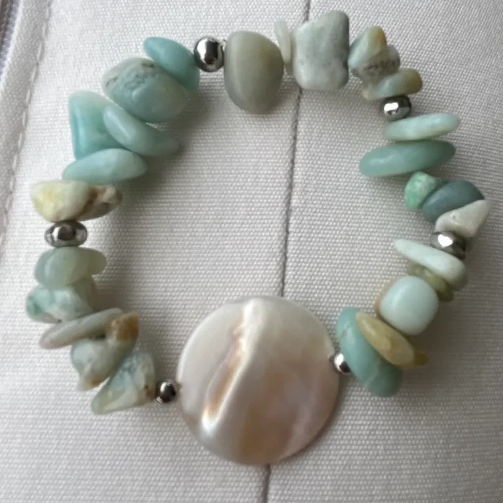 Amazonite Pearl Harmony Bracelet