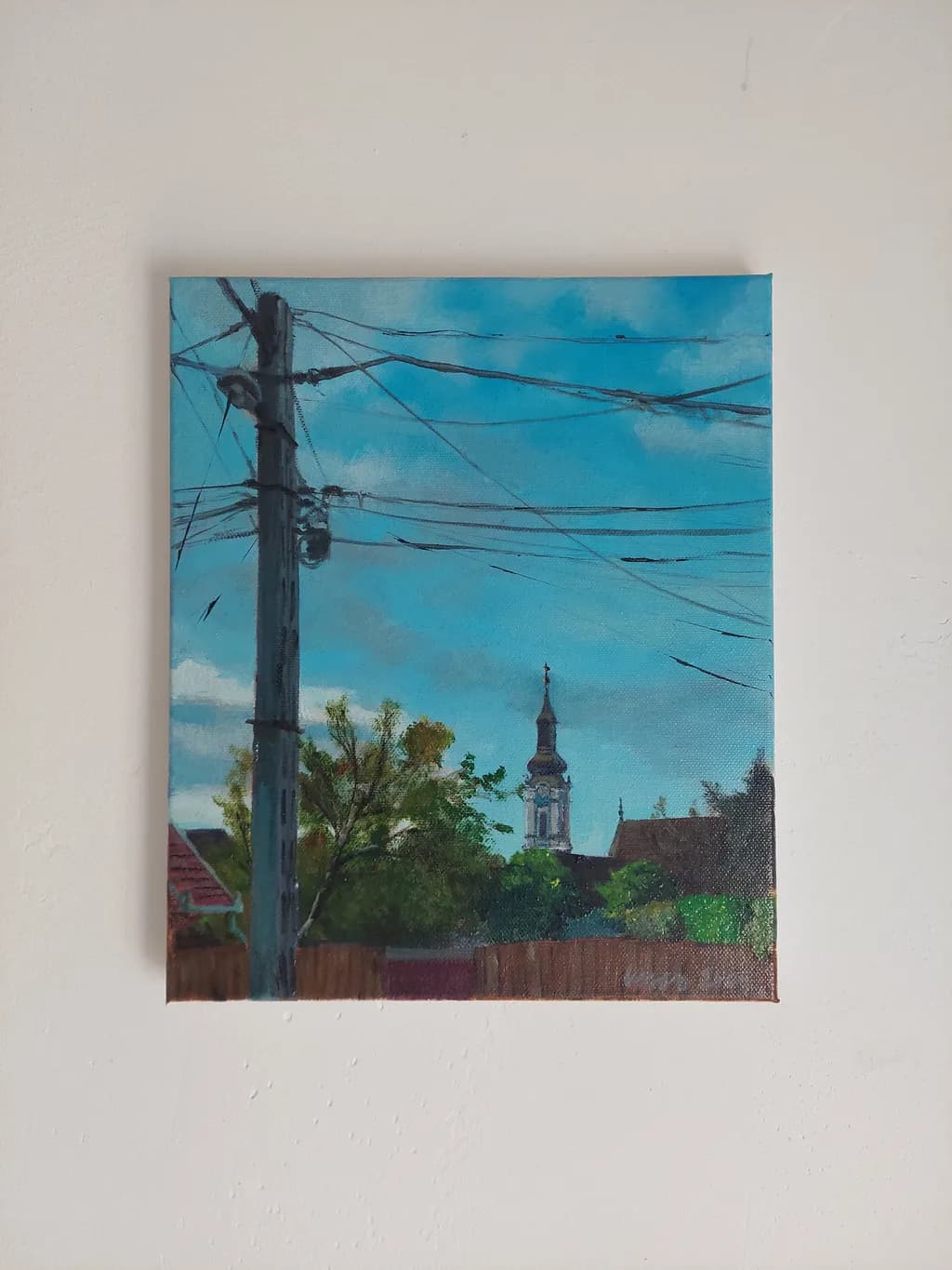 Townscape with Overhead Wires