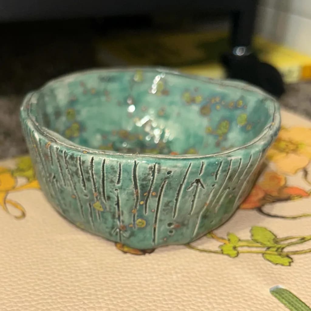Textured Aqua Vessel