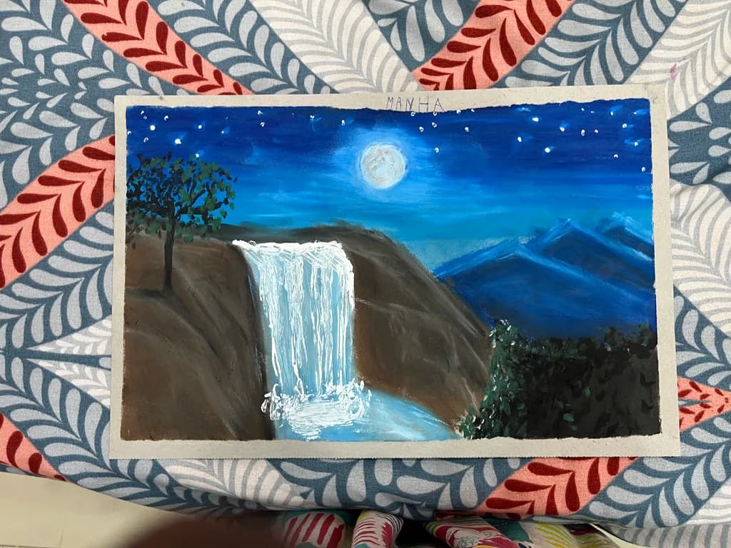 Moonlit Cascade