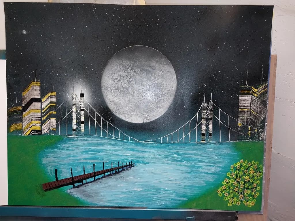 Moonlit Cityscape