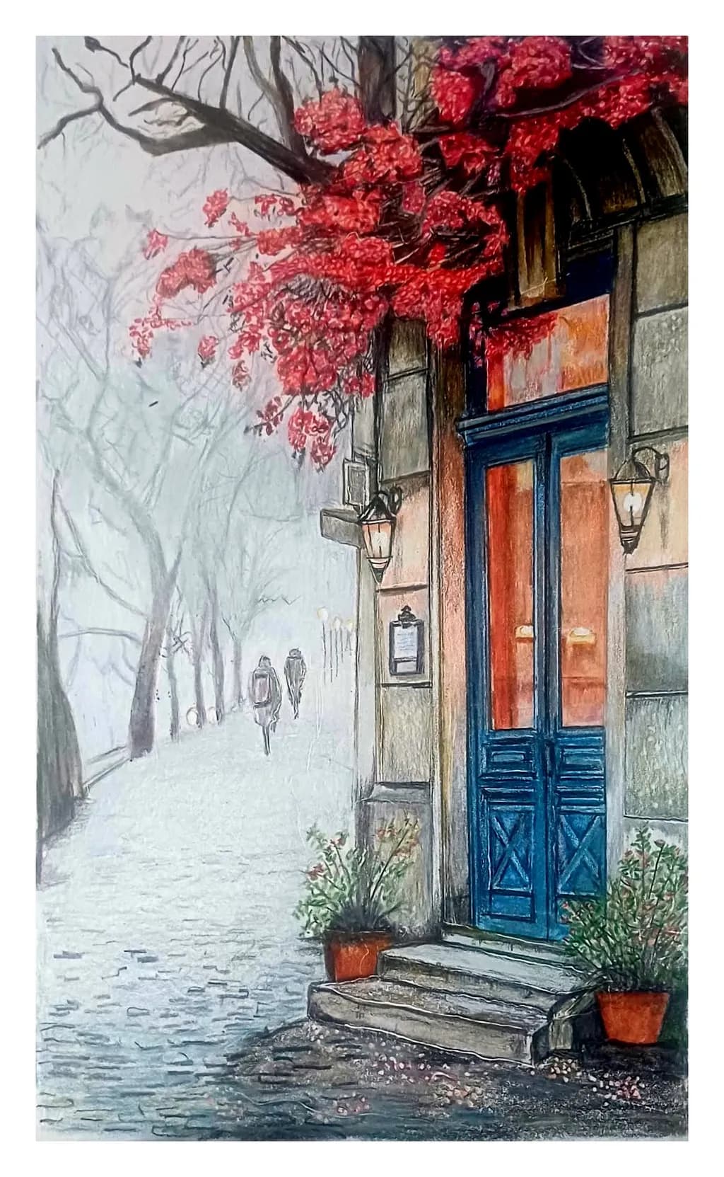 Blue Door in Mist