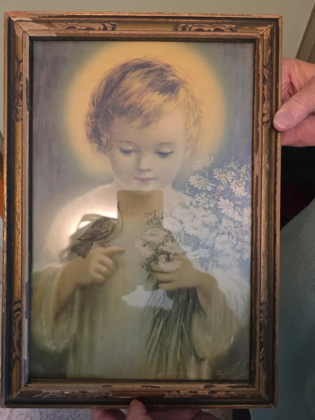 Child with Bird and Blossoms