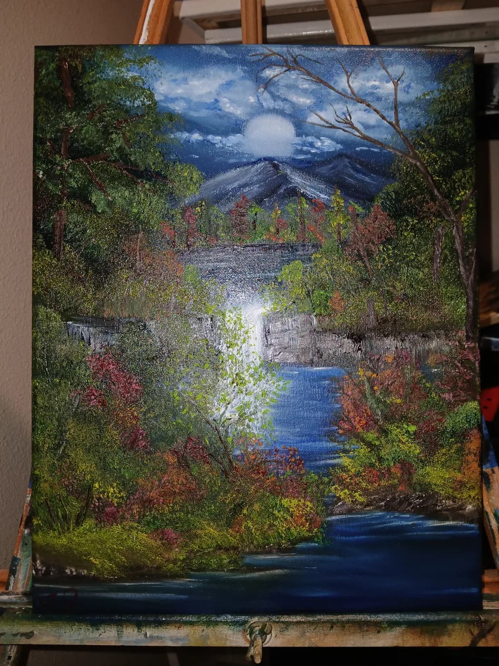 Moonlit Cascade