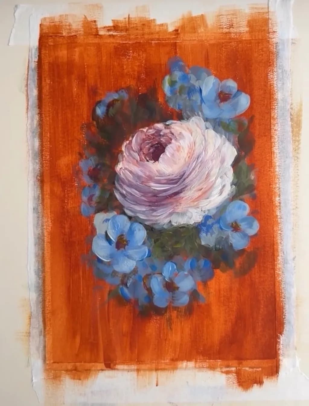 Blush and Azure Bloom