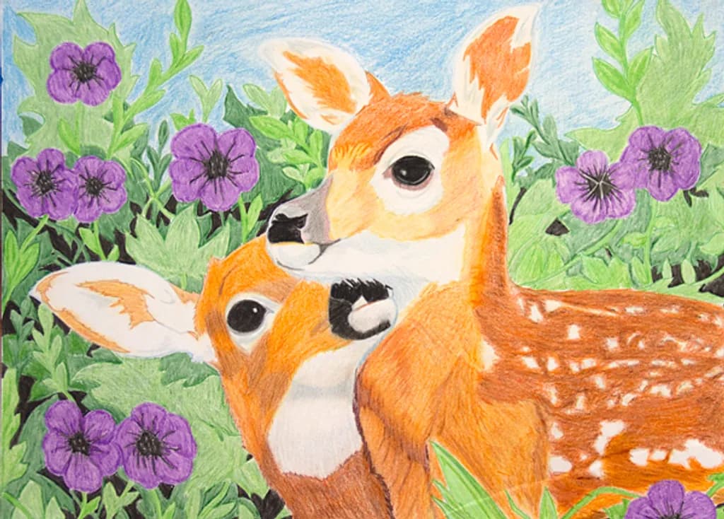Deer in Bloom