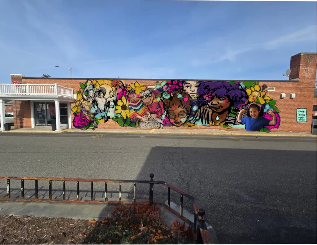 Faces and Flowers Mural