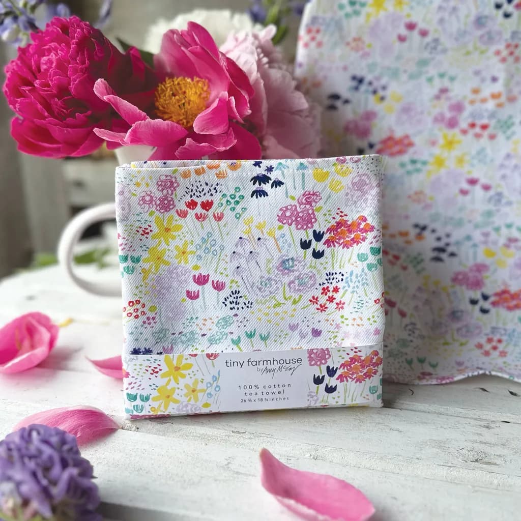 Pink Spring Tea Towel
