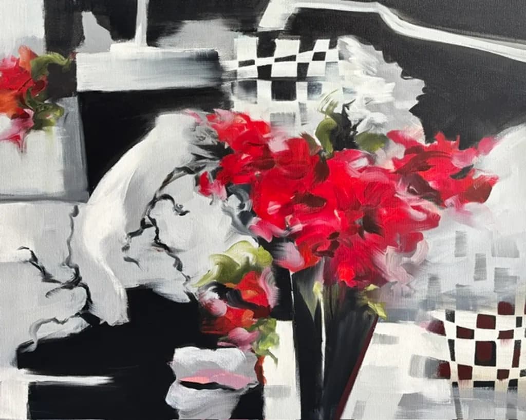 Leaning Red Flowers