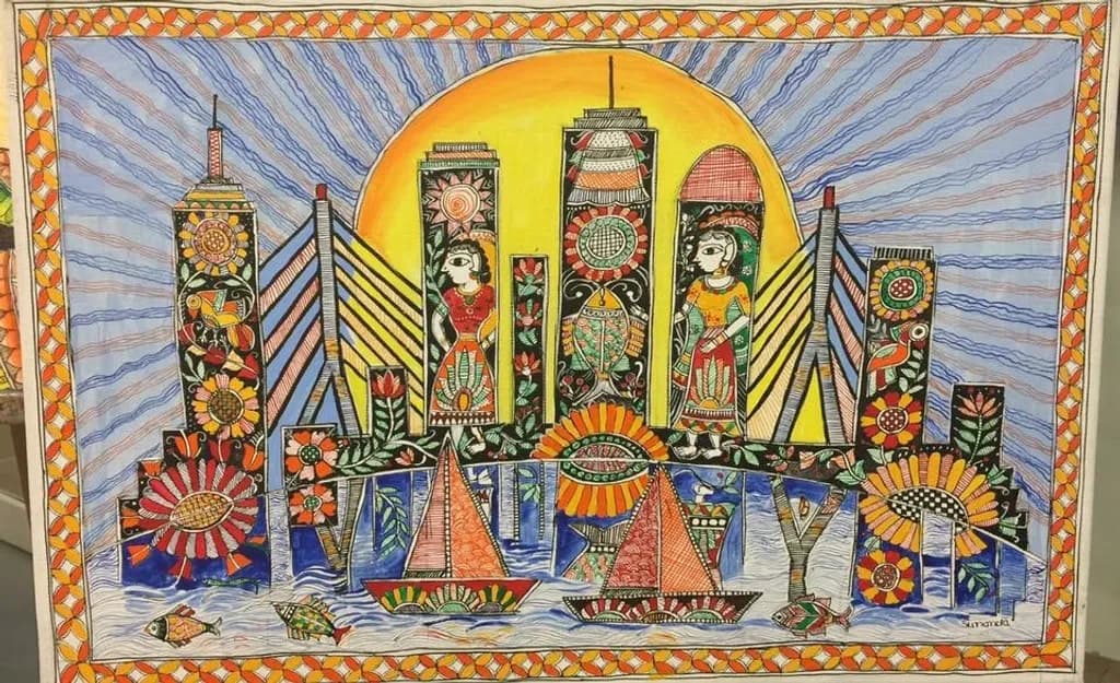 Sunlit Cityscape Mosaic