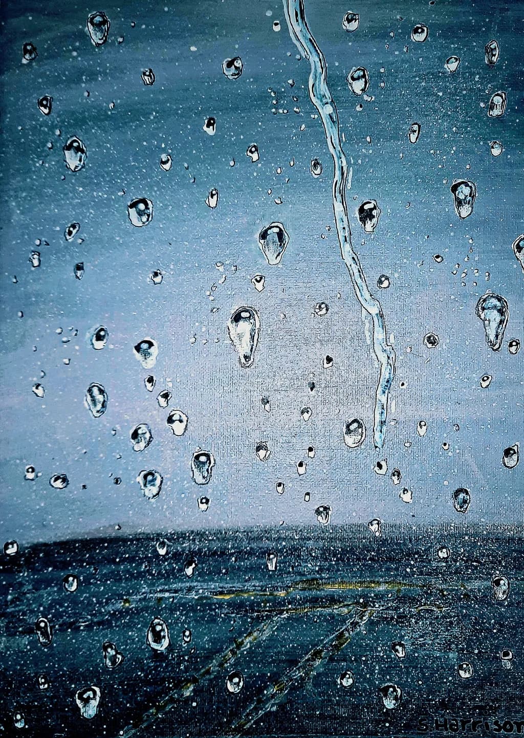 Blue Rainfall Abstract