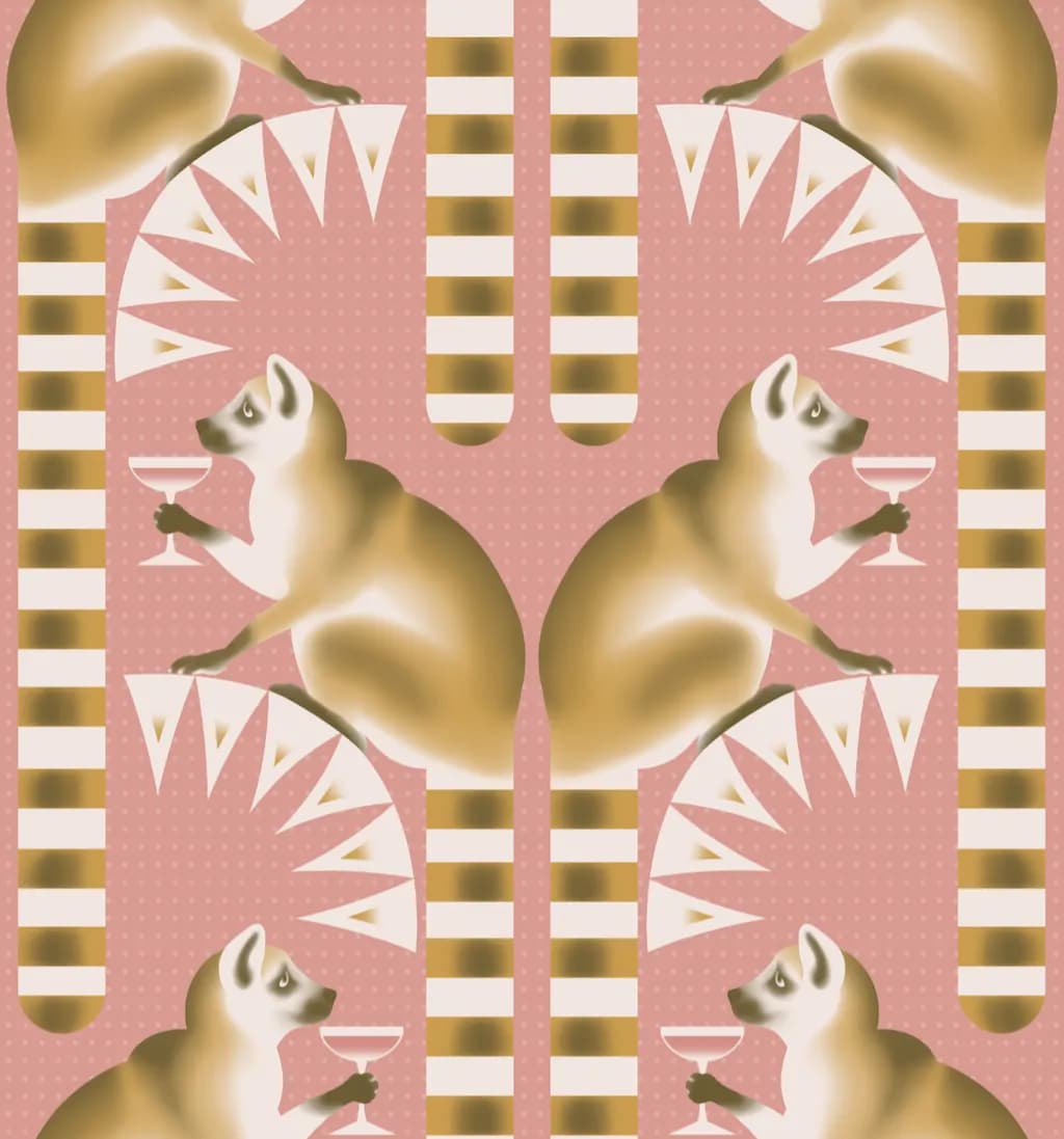 Cocktails Brass on Pink