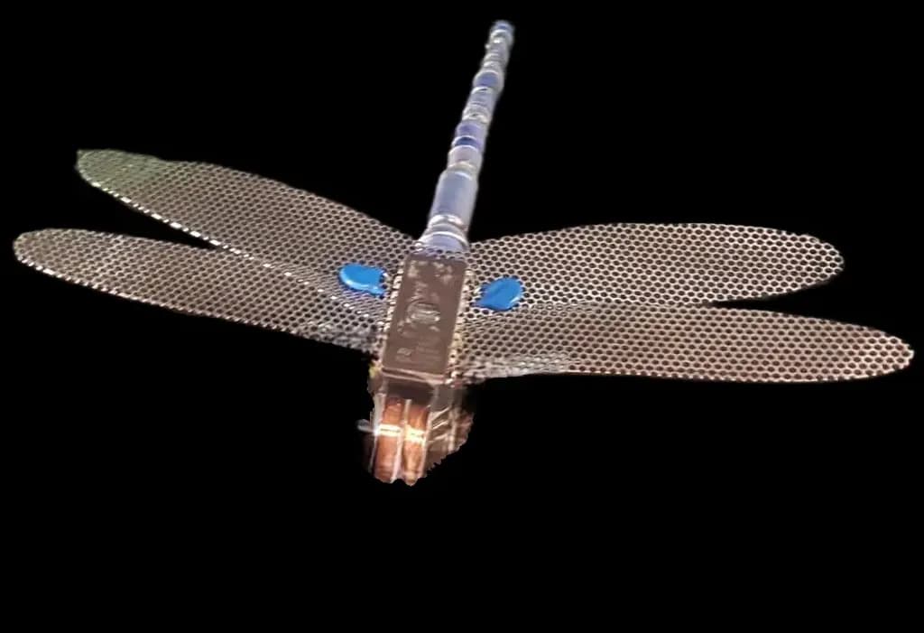 Metallic Dragonfly Sculpture