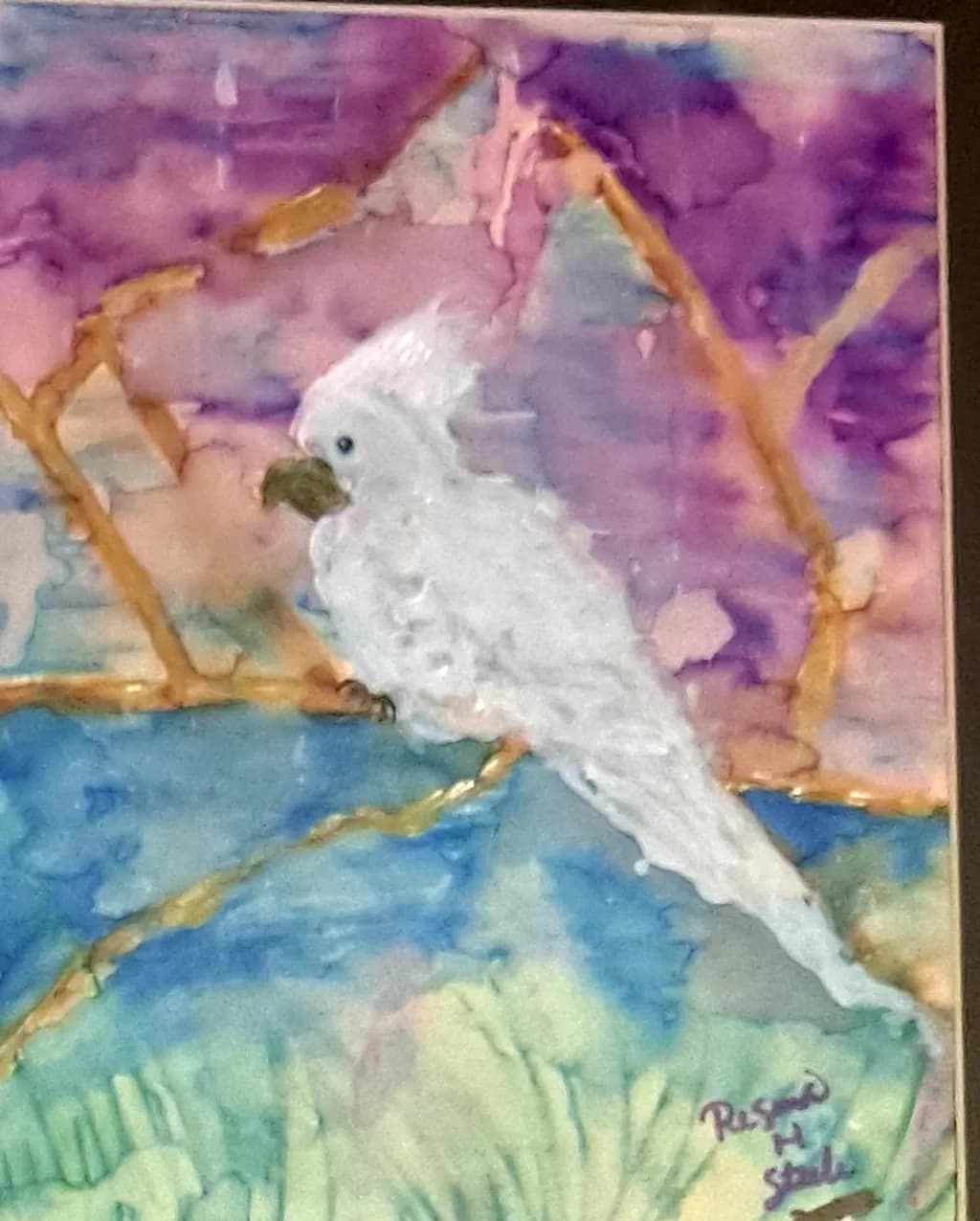 White Parrot Mosaic