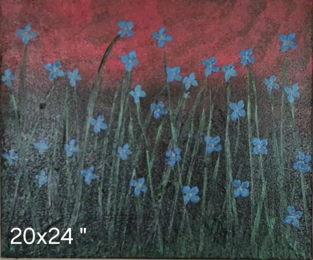 Blue Blossoms at Dusk
