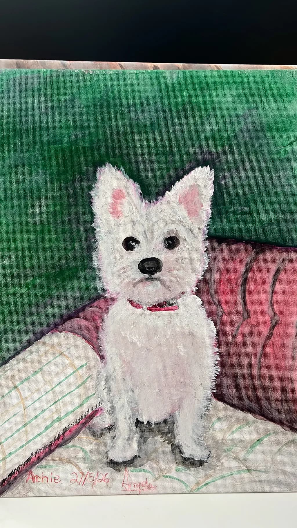 White Terrier on Couch