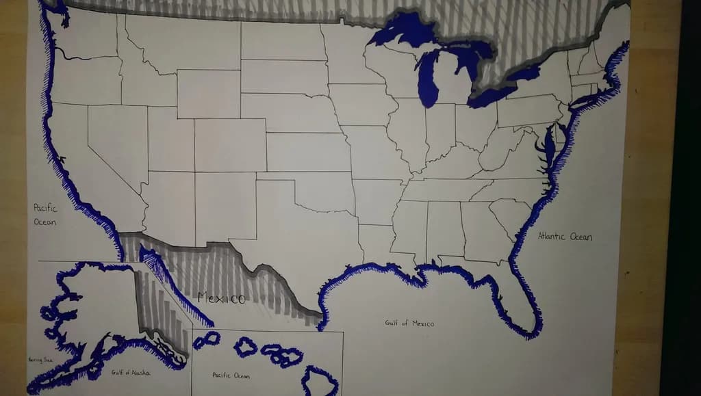 Outlined USA Borders